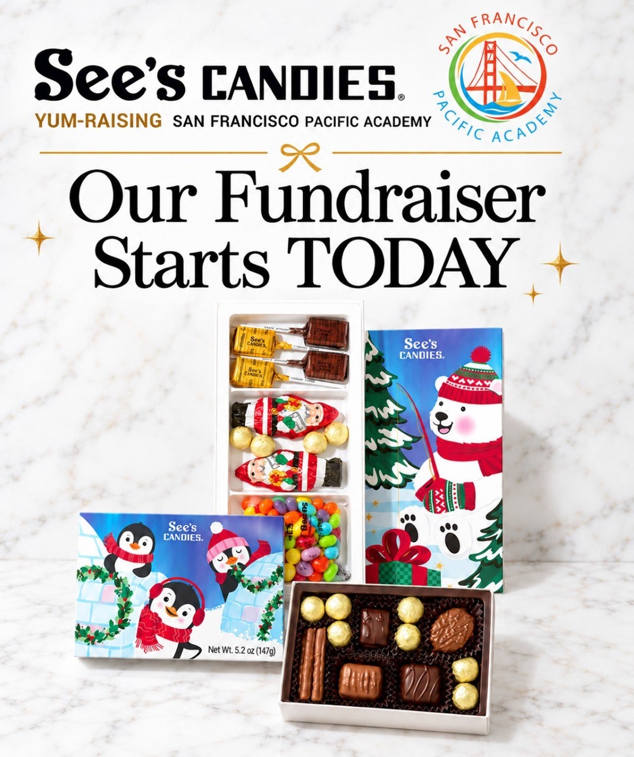 BUY SEE’S. HELP A FAMILY JOIN OUR SCHOOL. 🍫❤️

Our holiday See’s Candies fundraiser is officially open.
This year, funds raised will support tuition assistance for families who would like to join our ...